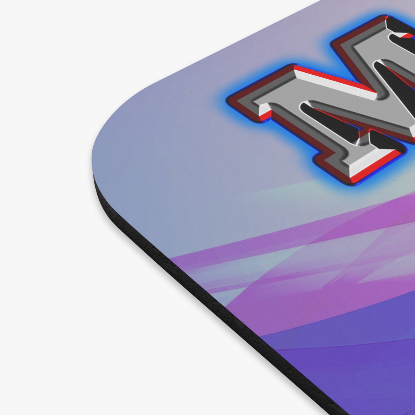 em cee squared - Mouse Pad (Rectangle) (light blue-pink wave)