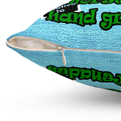 my luck - Spun Polyester Square Pillow - (faded blue)