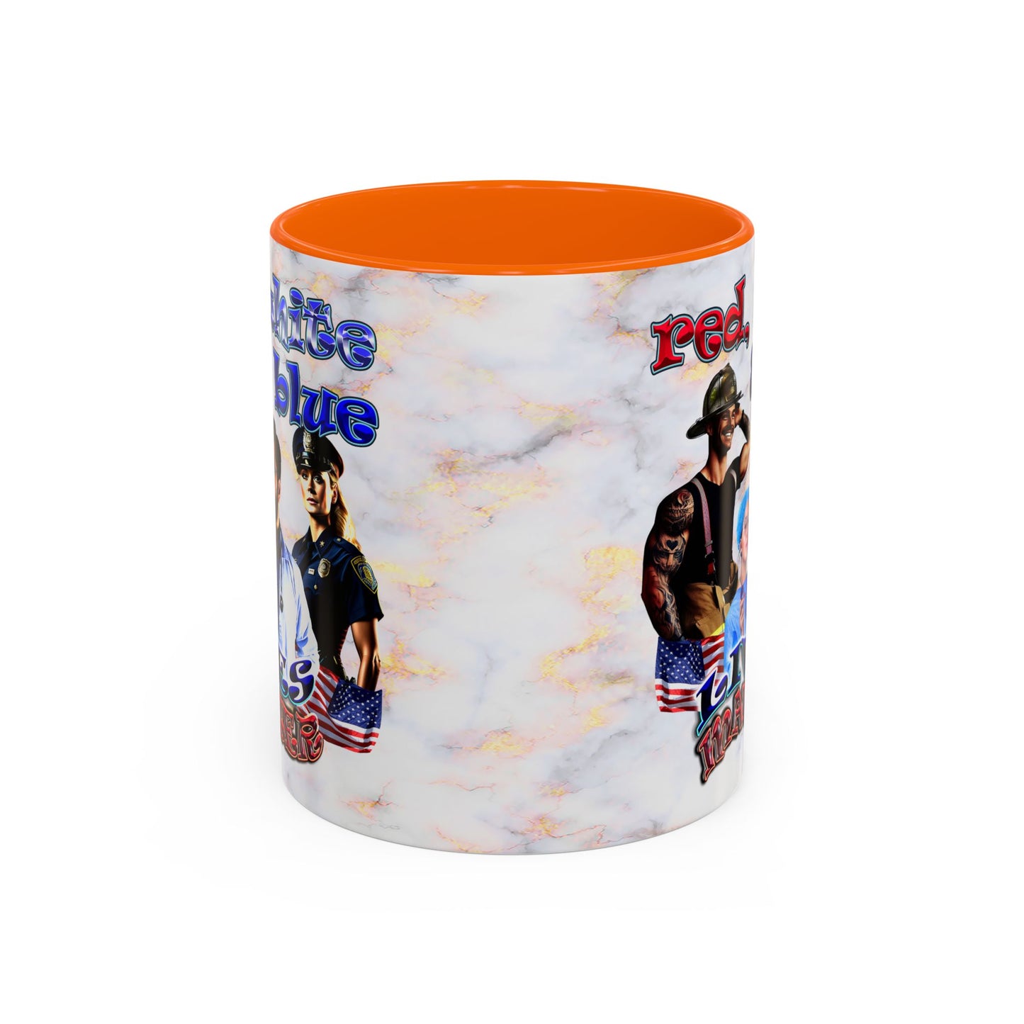 rw&b lives matter - Accent Mug (white marble)