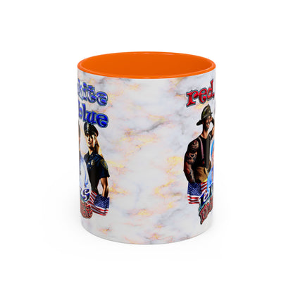 rw&b lives matter - Accent Mug (white marble)