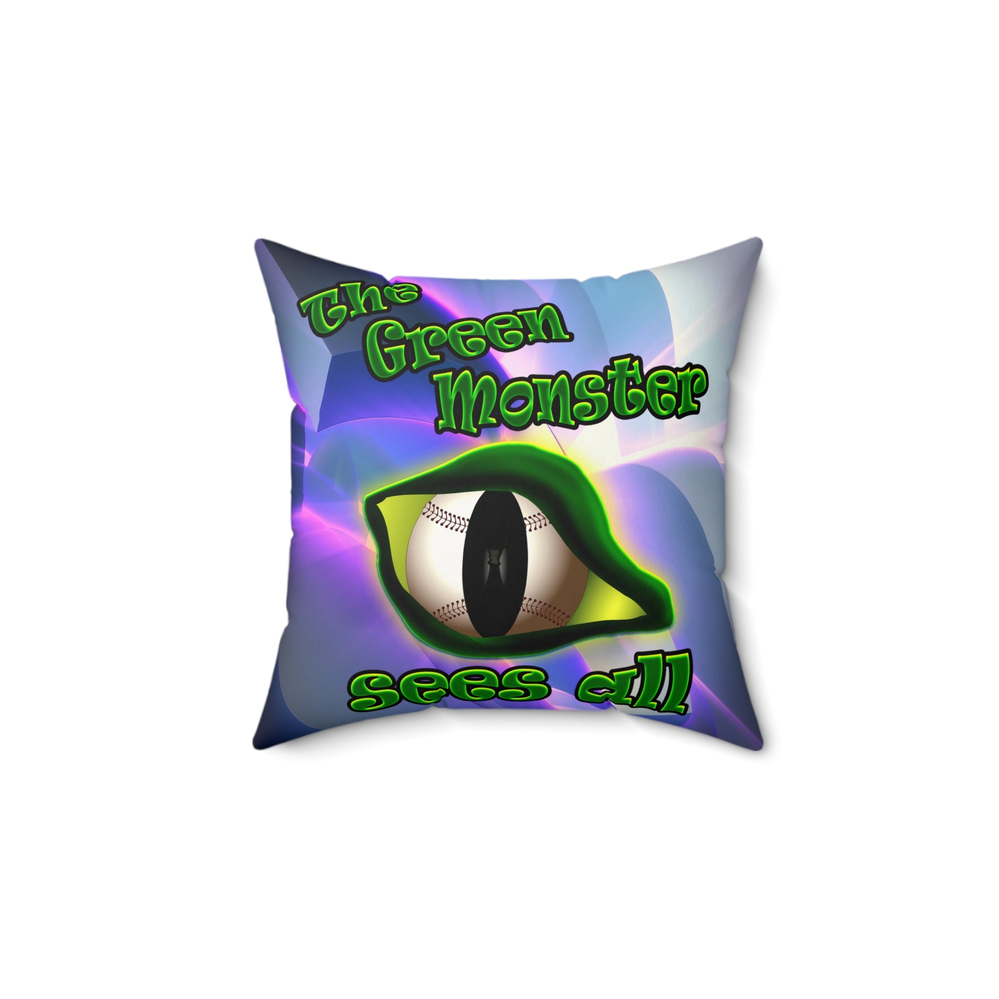 green monster - Faux Suede Square Pillow - (grey-pink wave)