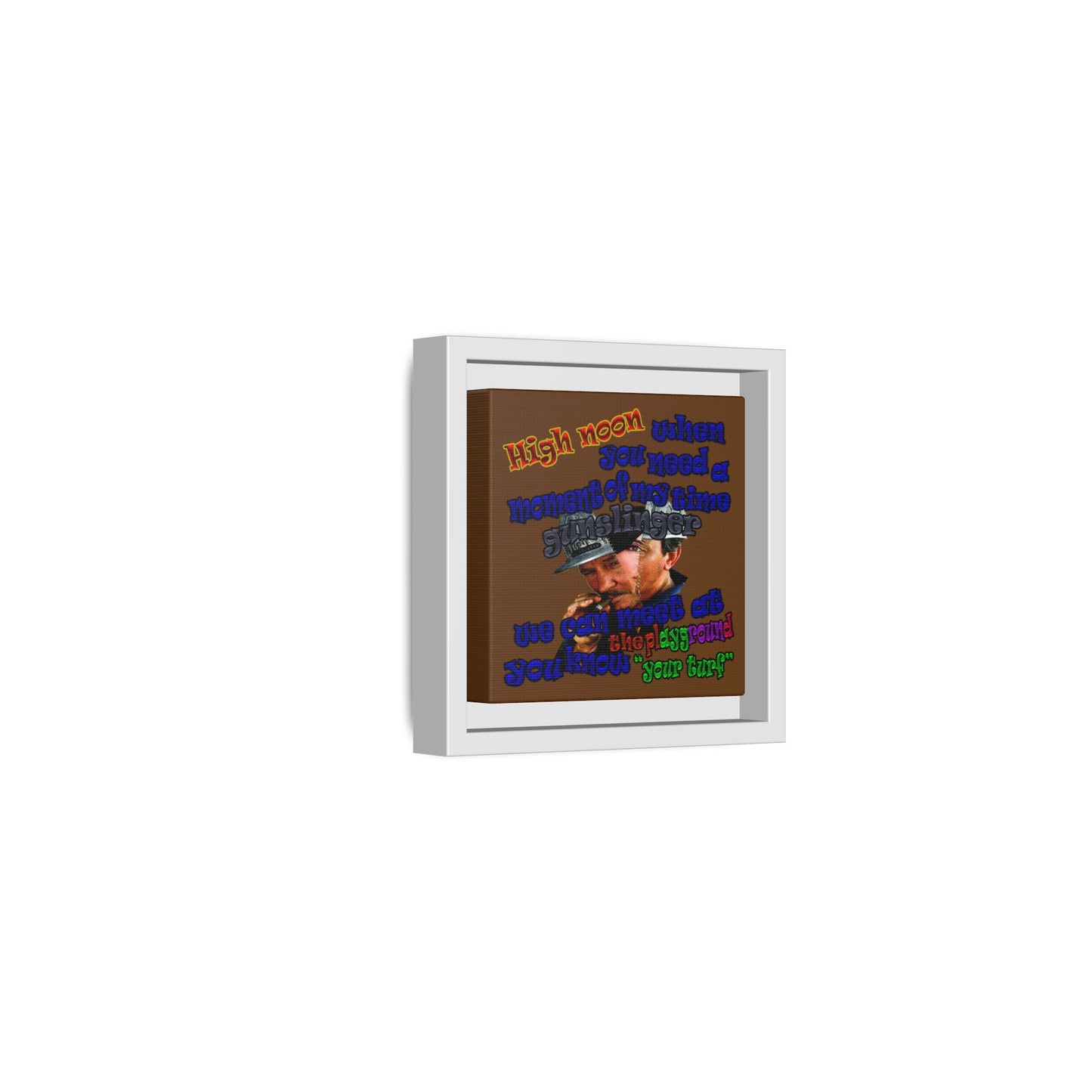 high noon - framed canvas art (brown)