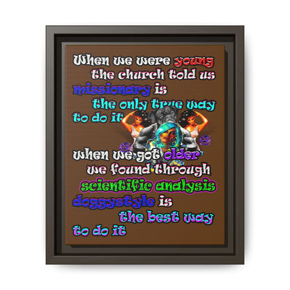 doggystyle - framed canvas art (brown)