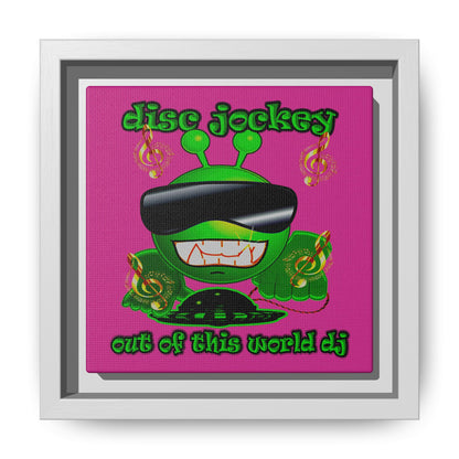 disc jockey - framed canvas art (pink)
