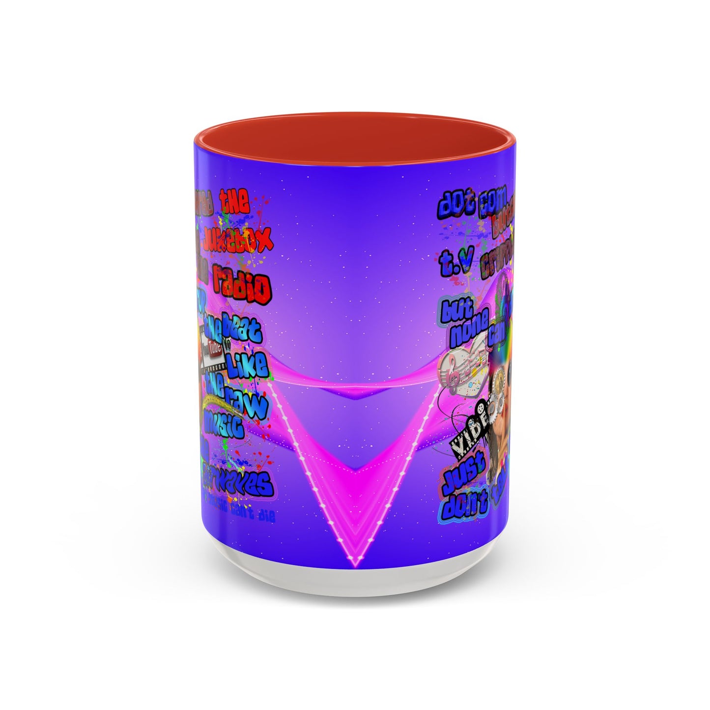 drop the beat - Accent Mug (purple-pink wave)