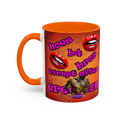 hoes b4 bros - Accent Mug (burnt orange)