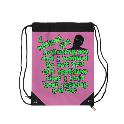 noticed you noticing - Drawstring Bag (light pink)