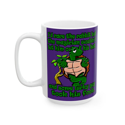 turtle race - White Mug (purple)