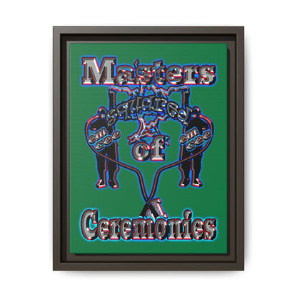 em cee squared - framed canvas art (dark green)