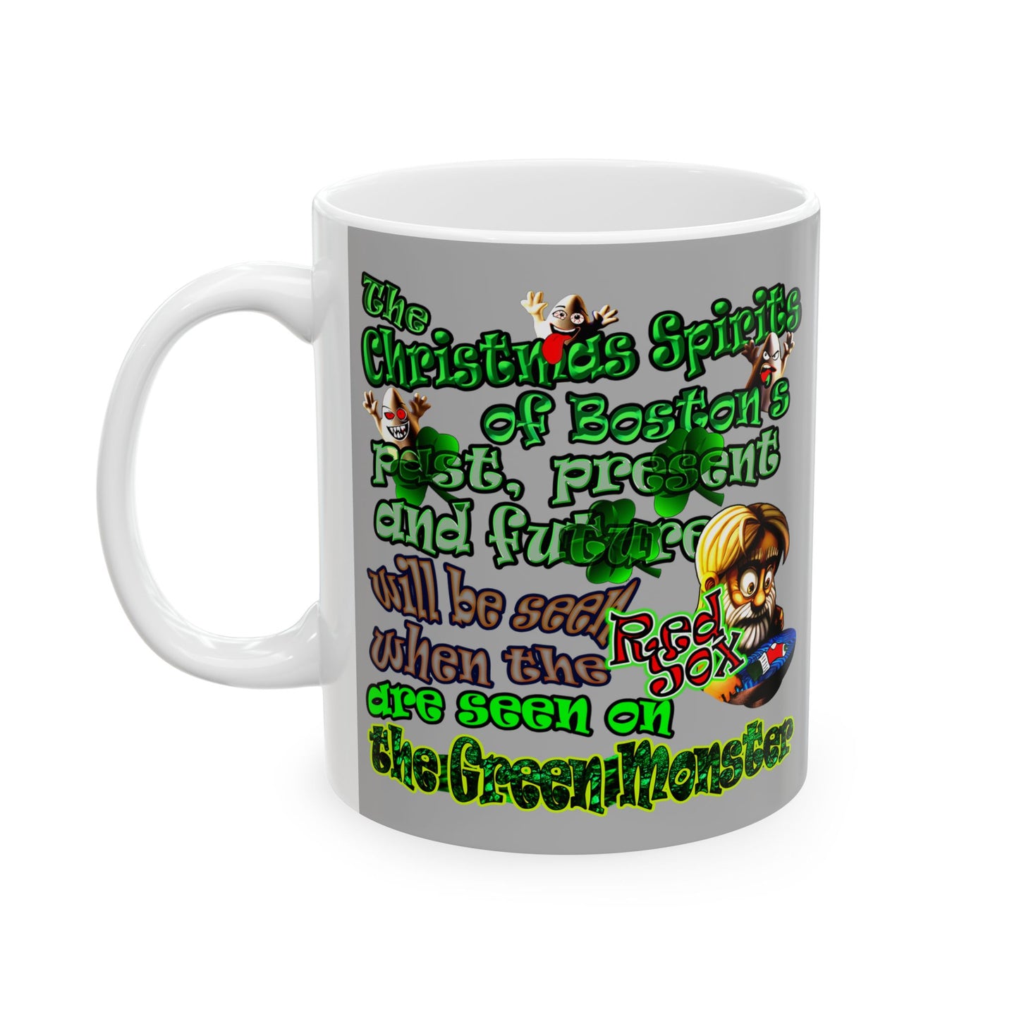 christmas spirits of boston - White Mug (light grey)