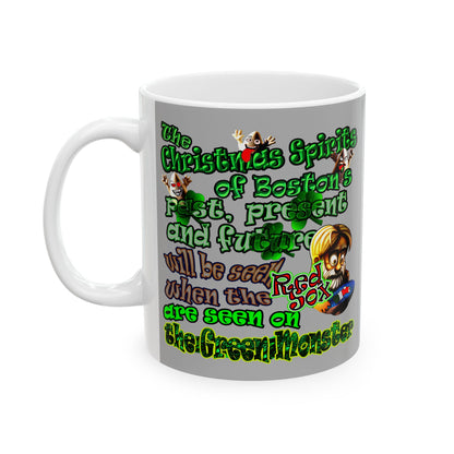 christmas spirits of boston - White Mug (light grey)