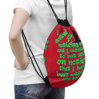 noticed you noticing - Drawstring Bag (dark red)