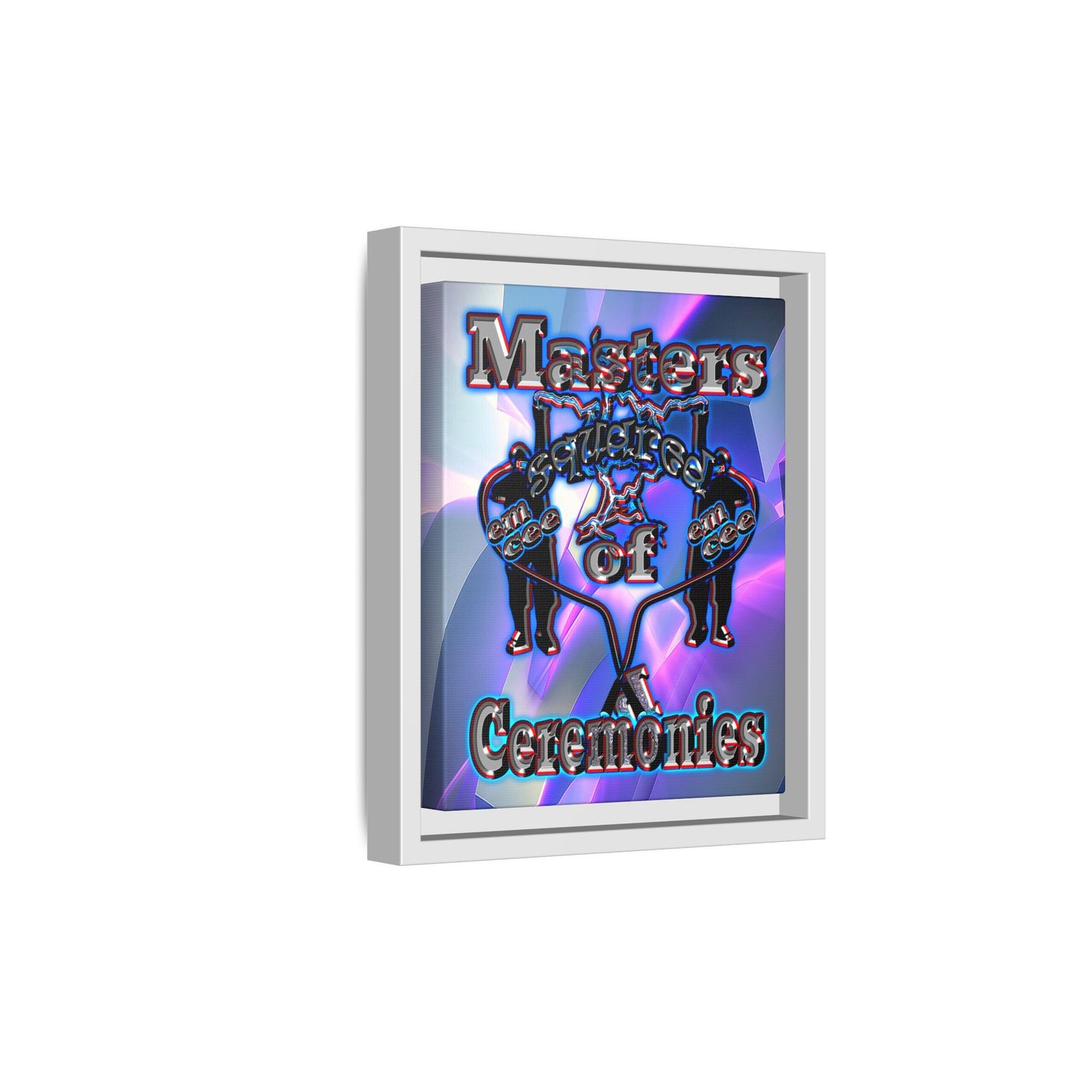 em cee squared - framed canvas art (grey-pink wave)