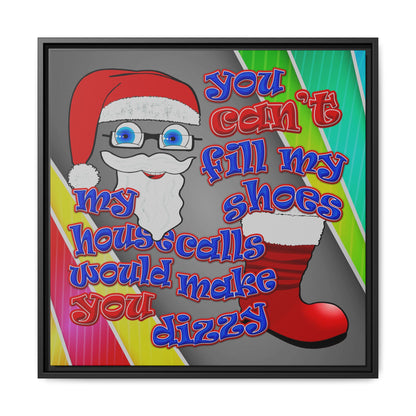 santa's shoes - framed canvas art (rainbow split)