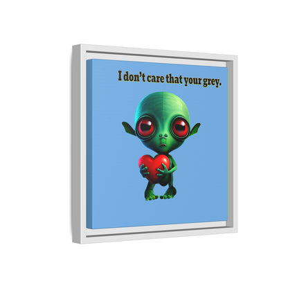 I don't care that your grey - framed canvas art (light blue)