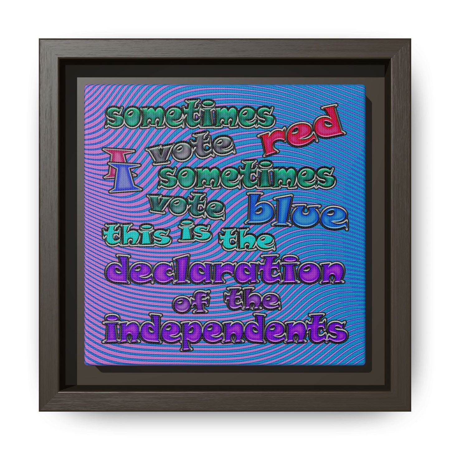 declaration of the independents - framed canvas art (light blue-purple wave)