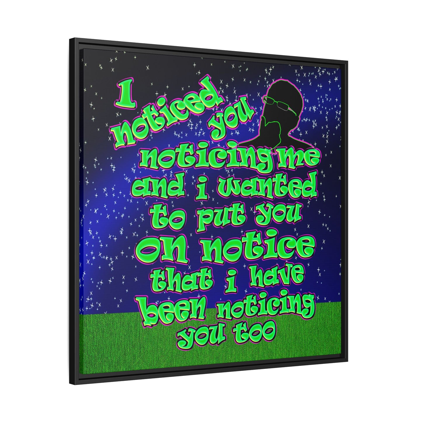 noticed you noticing - framed canvas art ('snoops' background)