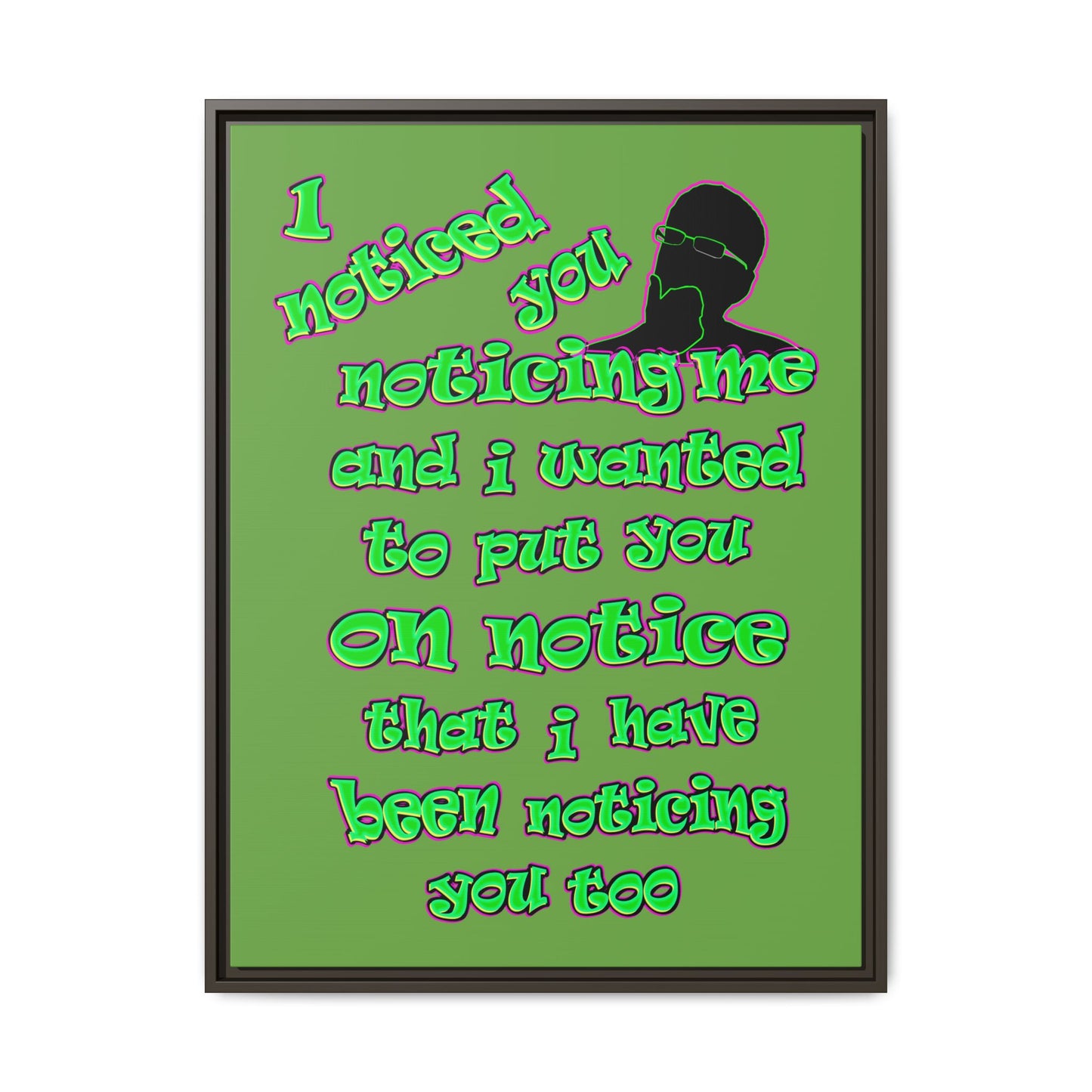 noticed you noticing - framed canvas art (green)