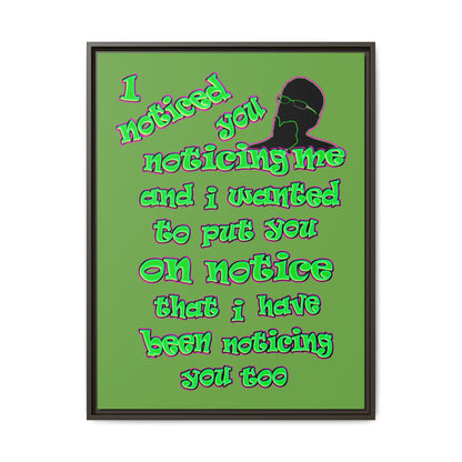 noticed you noticing - framed canvas art (green)