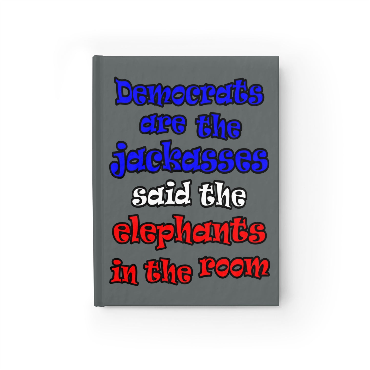 donkeys and elephants - journal-lined (dark grey)