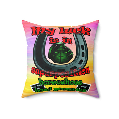my luck - Faux Suede Square Pillow - (color blur)