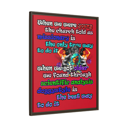 doggystyle - framed canvas art (dark red)
