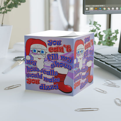 santa's shoes - note cube (light blue-pink wave)