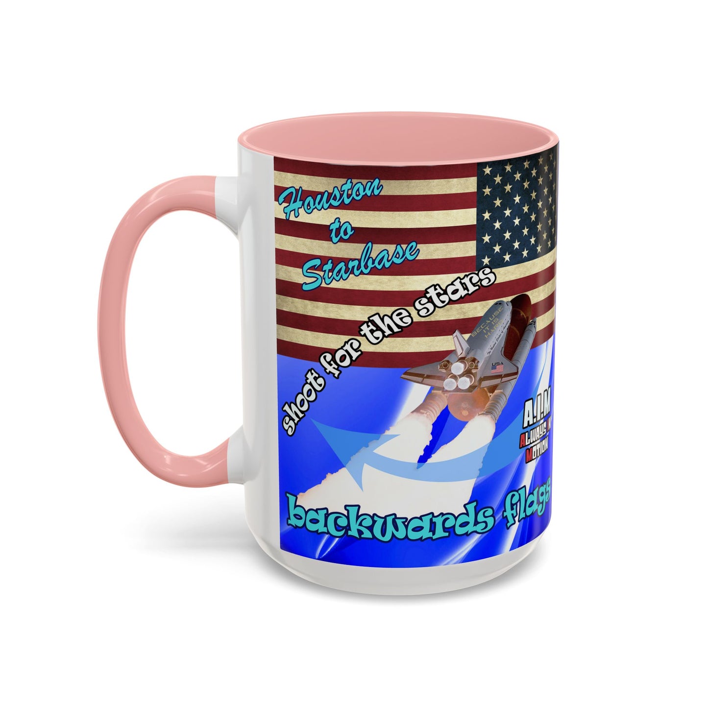 shoot for the stars - Accent Mug (blue-white wave)