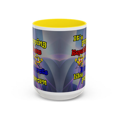 popping like popcorn - Accent Mug (grey-pink wave)