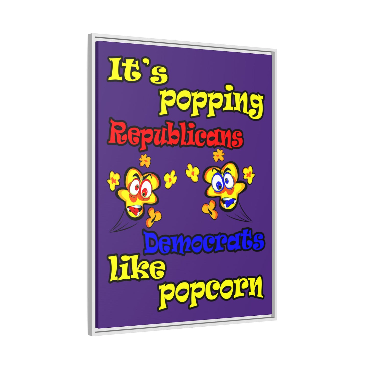 popping like popcorn - framed canvas art (purple)