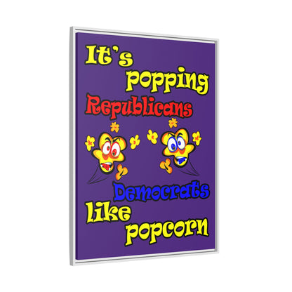 popping like popcorn - framed canvas art (purple)