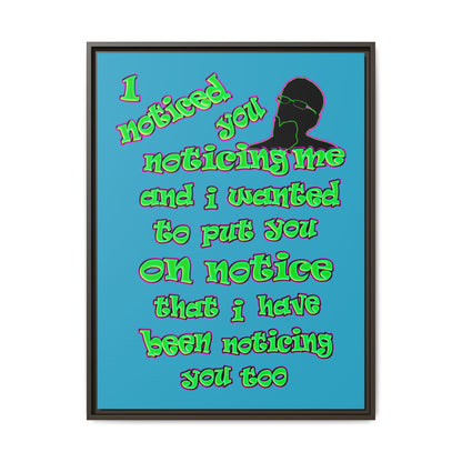 noticed you noticing - framed canvas art (turquoise)