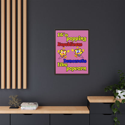 popping like popcorn - framed canvas art (light pink)