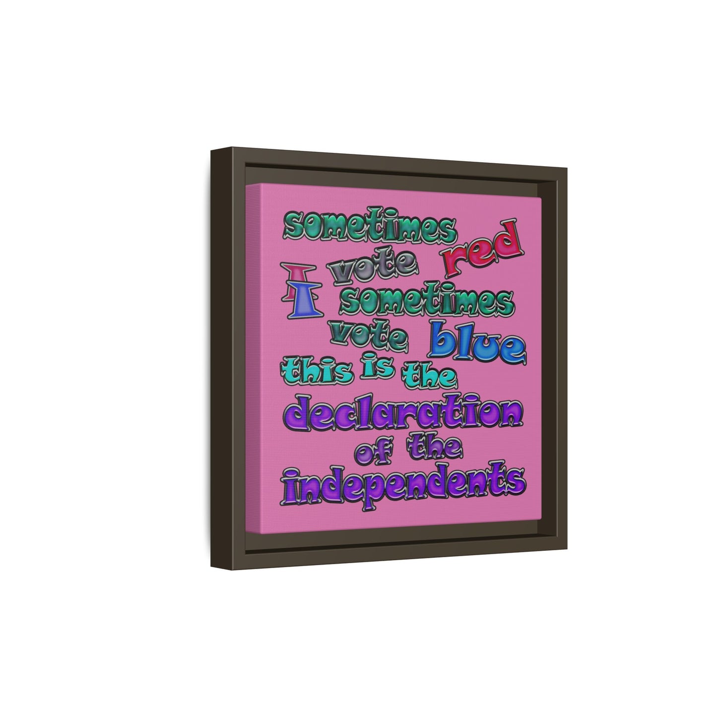 declaration of the independents - framed canvas art (light pink)