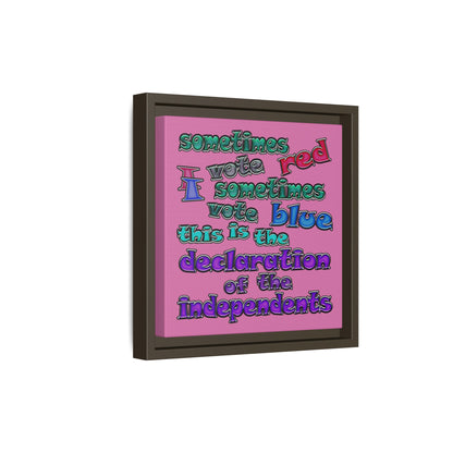 declaration of the independents - framed canvas art (light pink)