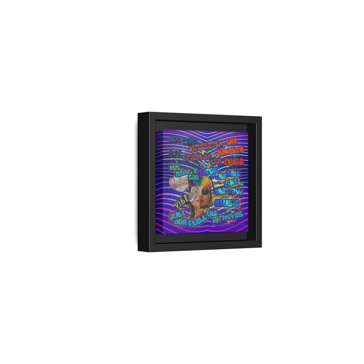 drop the beat - framed canvas art (purple wave)