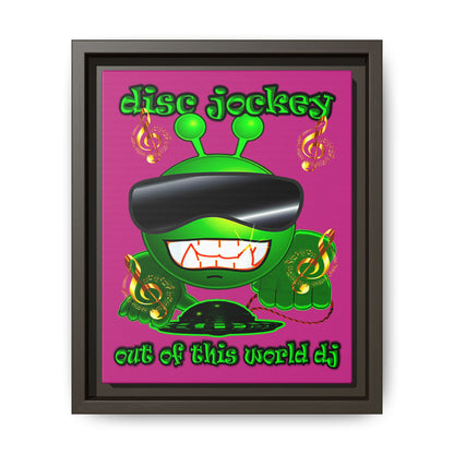 disc jockey - framed canvas art (pink)