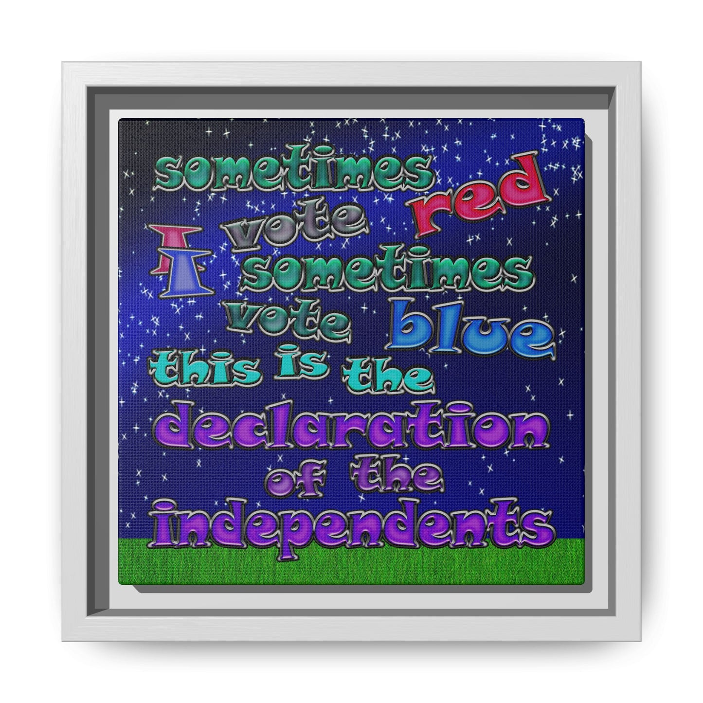 declaration of the independents - framed canvas art ('snoops' background)