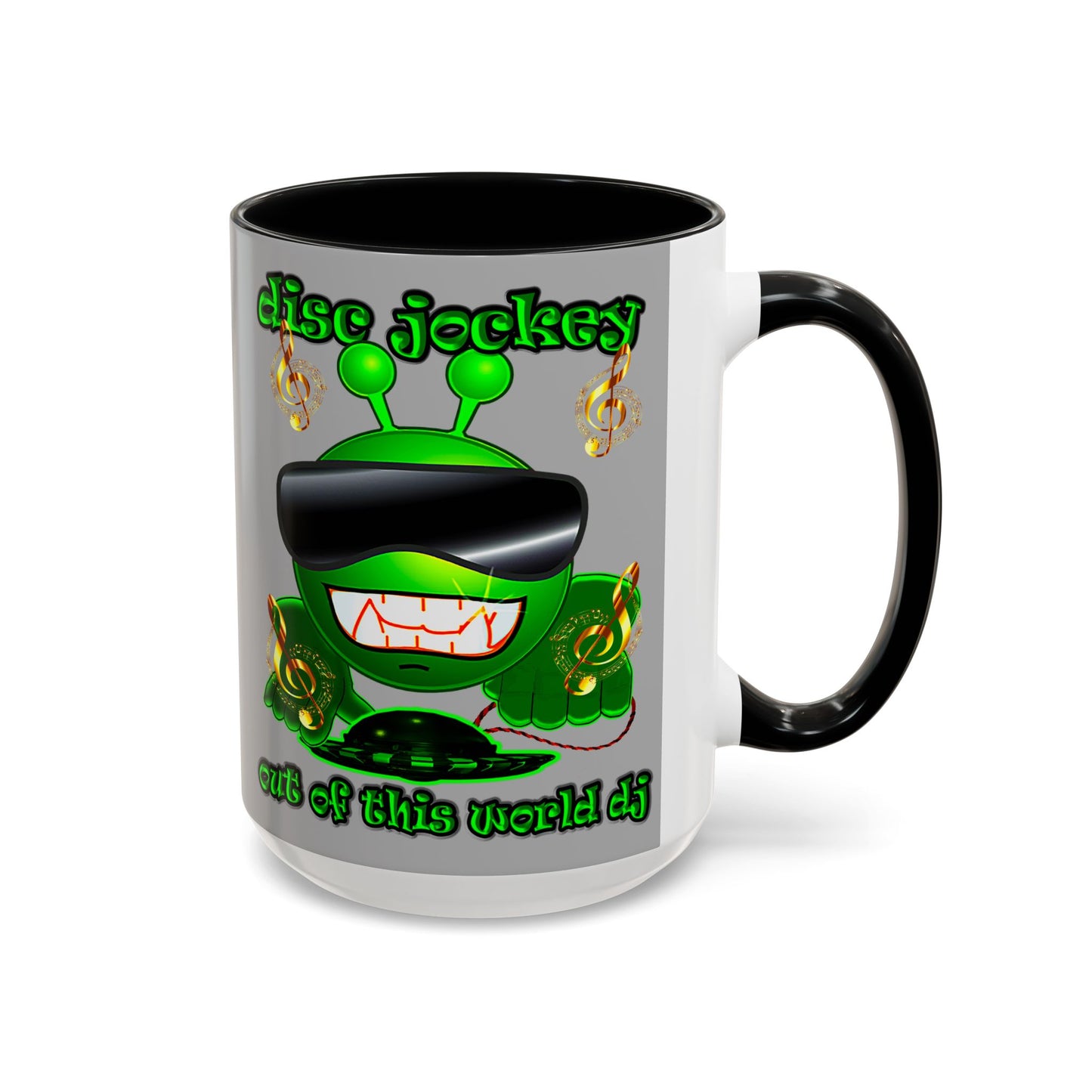 disc jockey - Accent Mug (light grey)