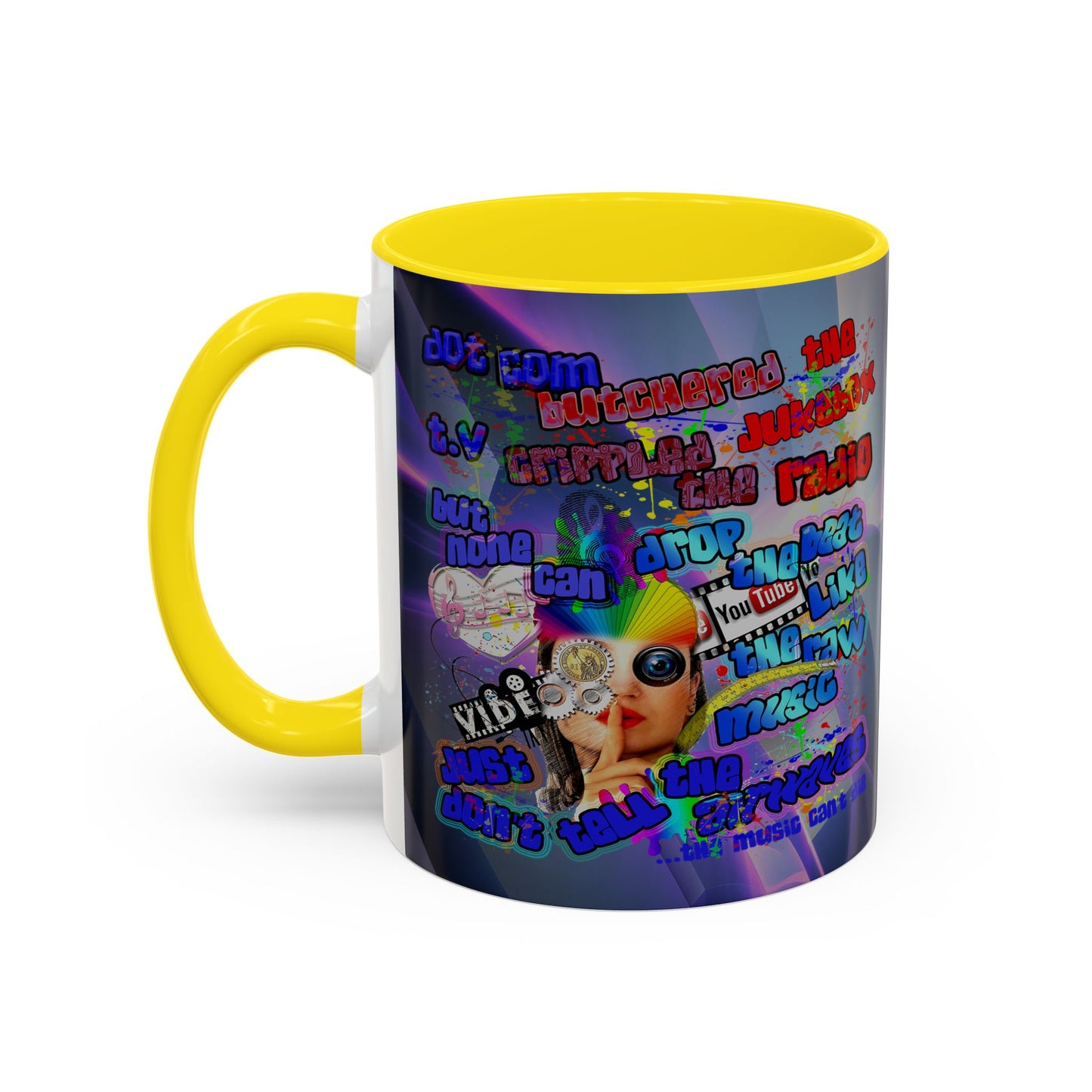 drop the beat - Accent Mug (grey-pink wave)