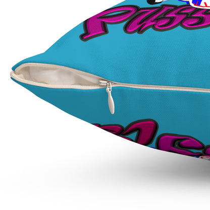 tag that - Spun Polyester Square Pillow - (turquoise)