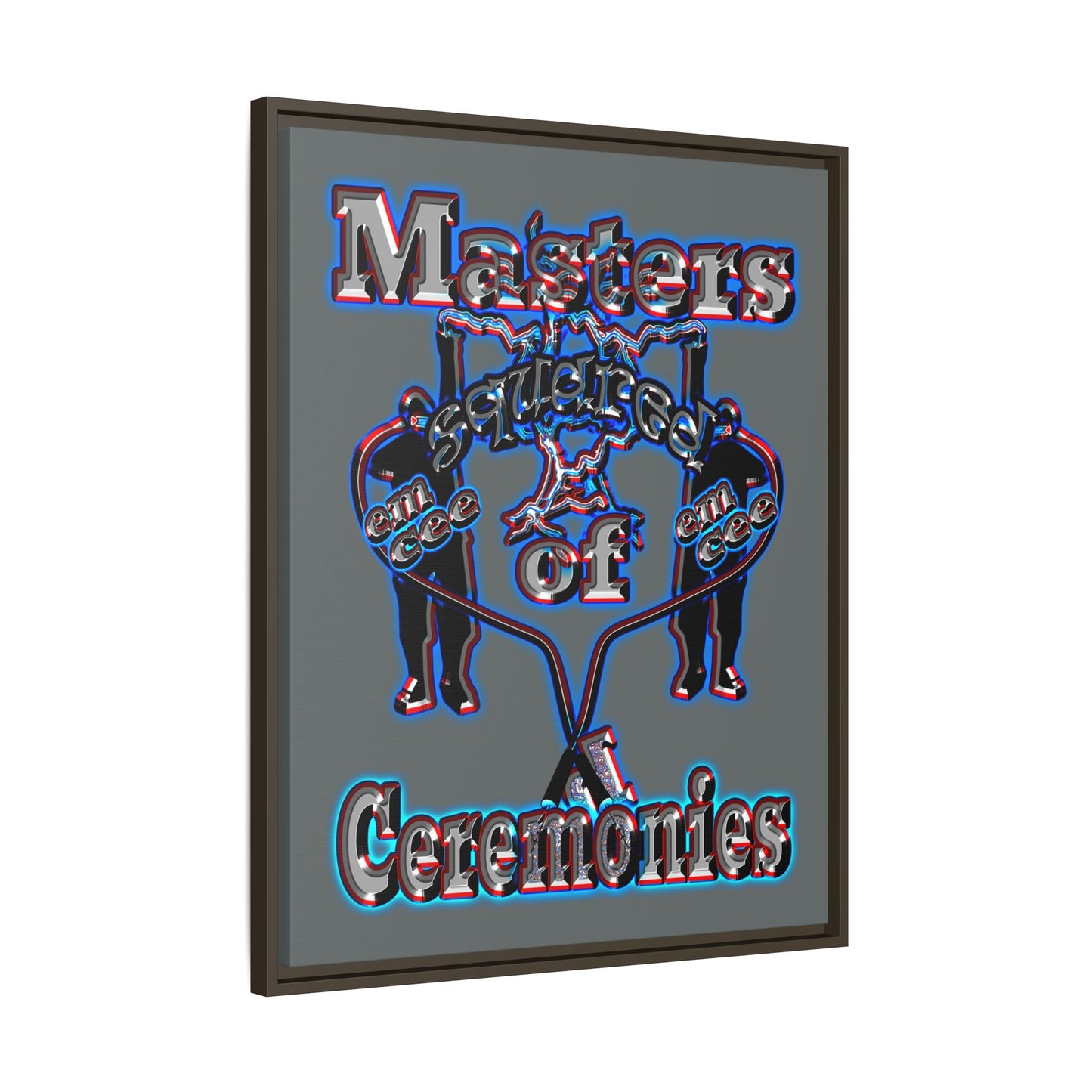 em cee squared - framed canvas art (dark grey)