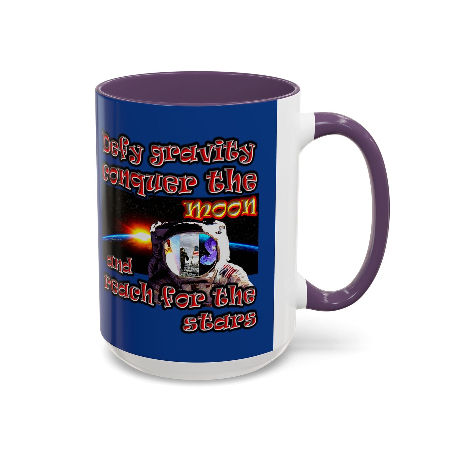 defy conquer reach - Accent Mug (dark blue)