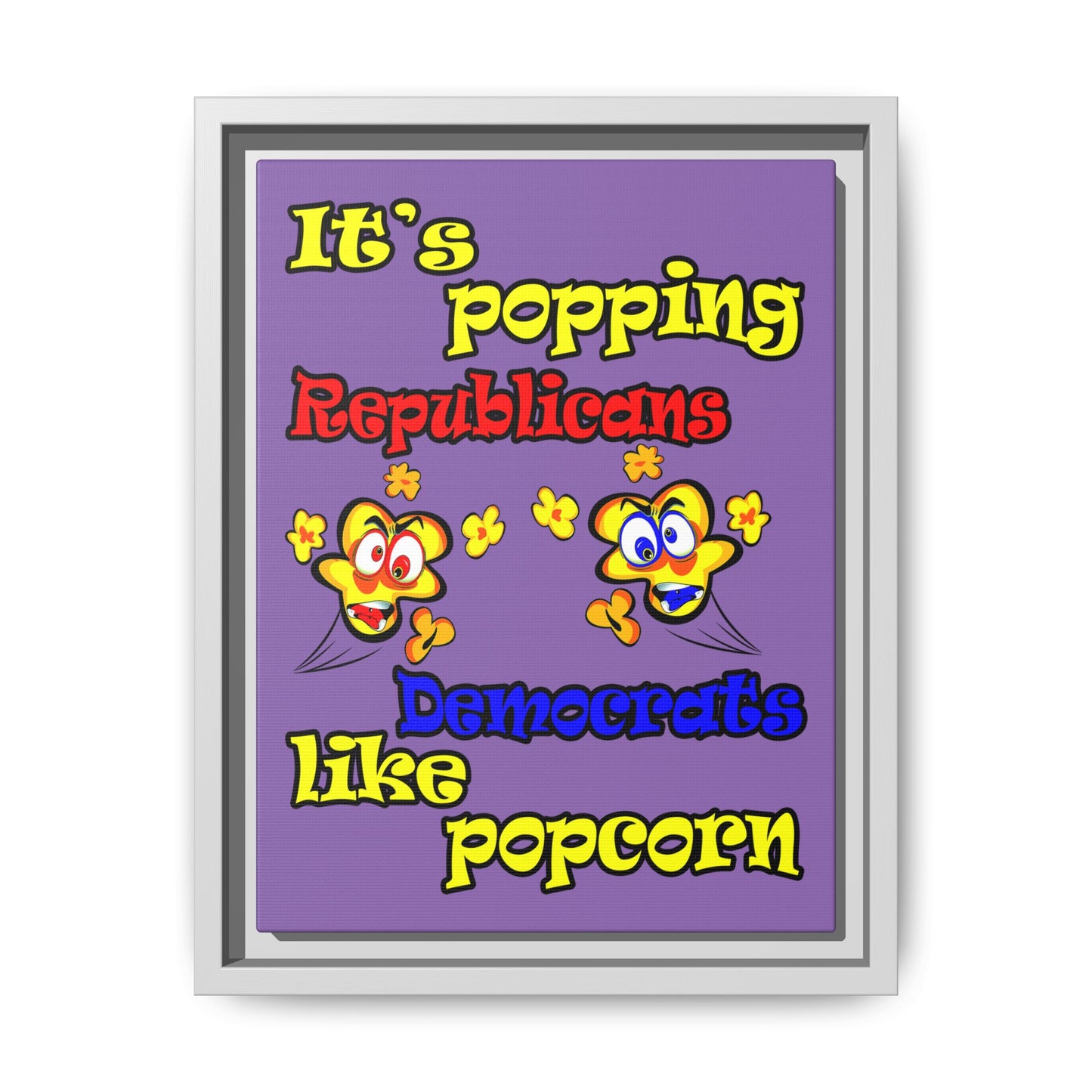 popping like popcorn - framed canvas art (light purple)