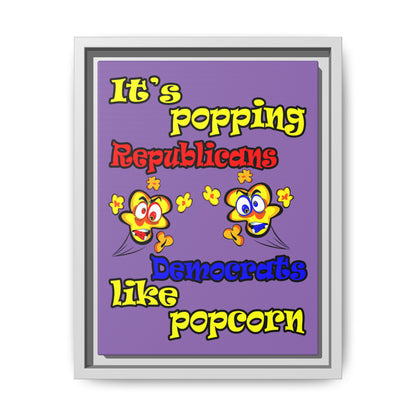 popping like popcorn - framed canvas art (light purple)