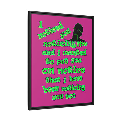 noticed you noticing - framed canvas art (pink)