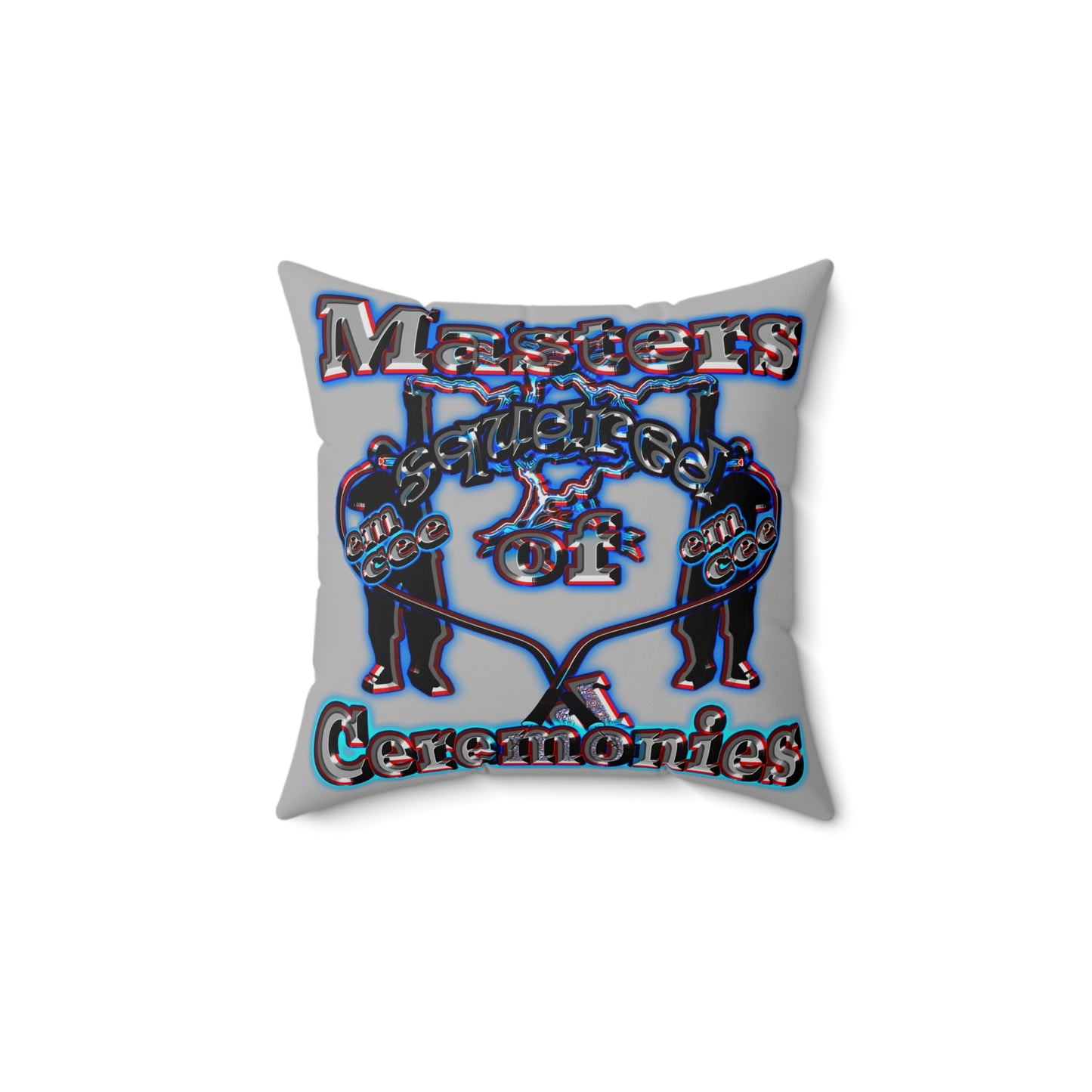 em cee squared - Spun Polyester Square Pillow - (light grey)