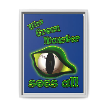 green monster - framed canvas art (dark blue)