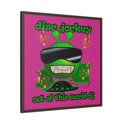 disc jockey - framed canvas art (pink)