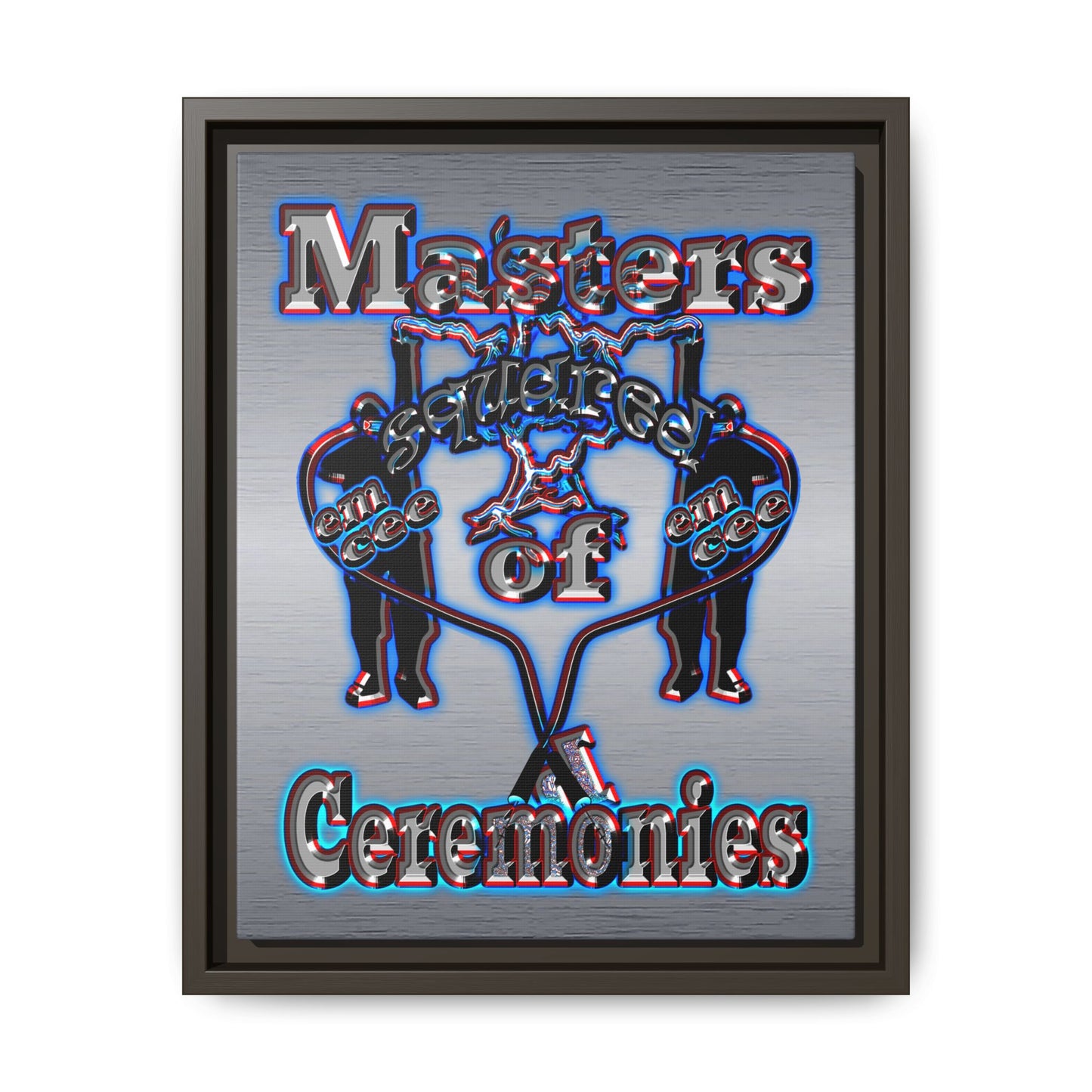 em cee squared - framed canvas art (brushed nickel)